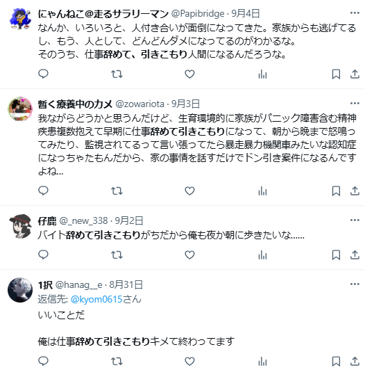 社会人　引きこもり