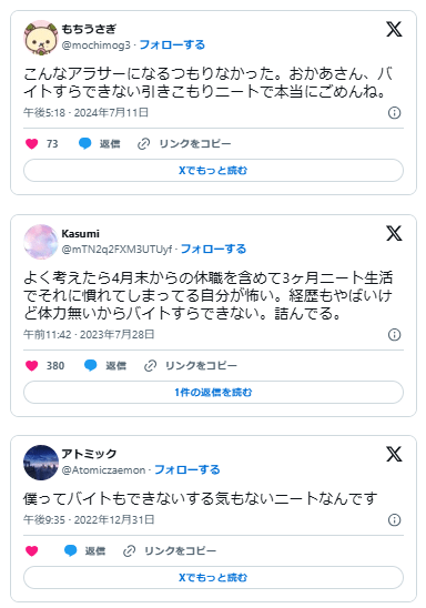 バイトすらできない　ニート