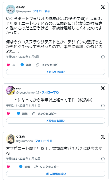 半年　ニート