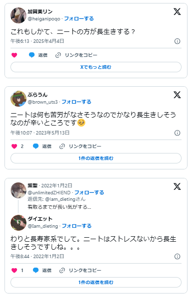 ニート　寿命